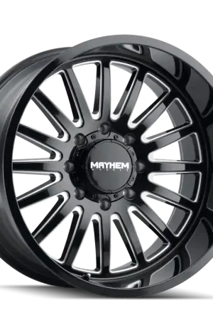Free Shipping Mayhem 8114 Utopia 20x9 / 8x165.1 BP / 0mm Offset / 125.2mm Hub Black w/ Milled Spokes Wheel