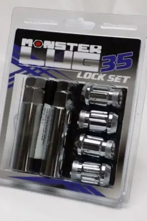 Premium Wheel Mate Monster 35 Lock Set - Chrome 1/2in