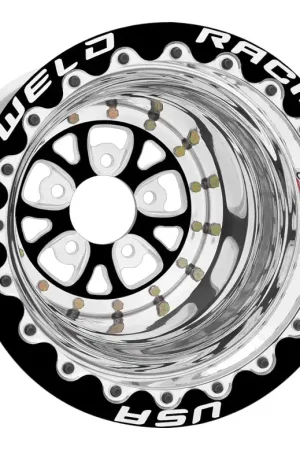 Buy Direct Weld V-Series 15x12 / 5x4.75 BP / 3in. BS Black Wheel - Black Double Beadlock MT