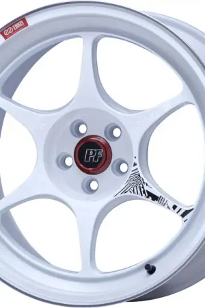 Enkei PF06 18x9in 5x114.3 BP 38mm Offset 75mm Bore White Machined Wheel Same Day Shipping