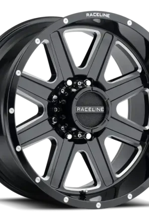 Seasonal Sale Raceline 940M Hostage 20x9in / 5x127 BP / 0mm Offset / 78.1mm Bore - Black & Milled Wheel