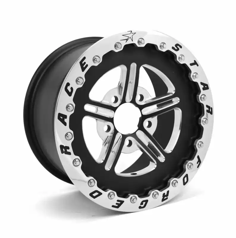 Race Star 63 Pro Forged 15x10 SBL Sportsman 5x4.75 BC / 5.00in. BS Wheel - Black Anodized/Machined Wholesale