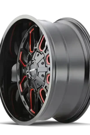 Sale Mayhem 8107 Cogent 20x9 / 5x139.7 BP / 0mm Offset / 110mm Hub Black w/ Prism Red Wheel