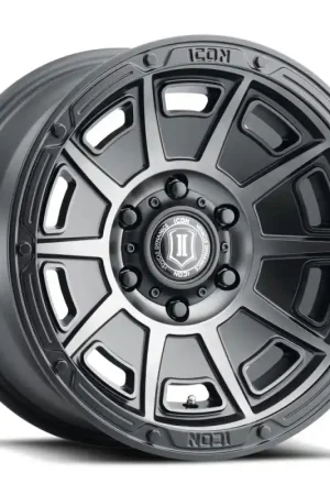 ICON Victory 17x8.5 6x120 0mm Offset 4.75in BS Smoked Satin Black Tint Wheel Premium
