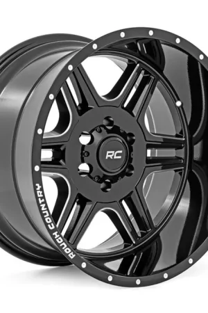 Free Returns 92 Series Wheel Machined One-Piece Gloss Black 20x12 8x170 -44mm Rough Country