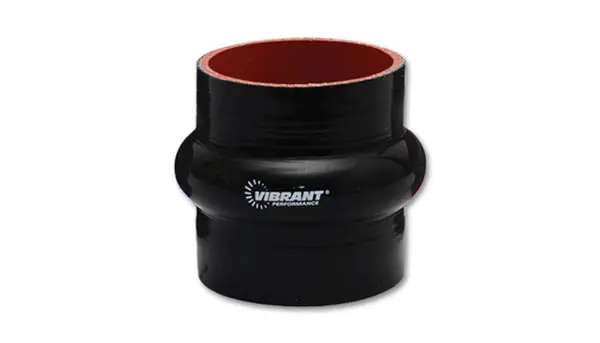 Vibrant 4 Ply Reinforced Silicone Hump Hose Connector - 2.5in I.D. x 3in long (BLACK) Price Cut