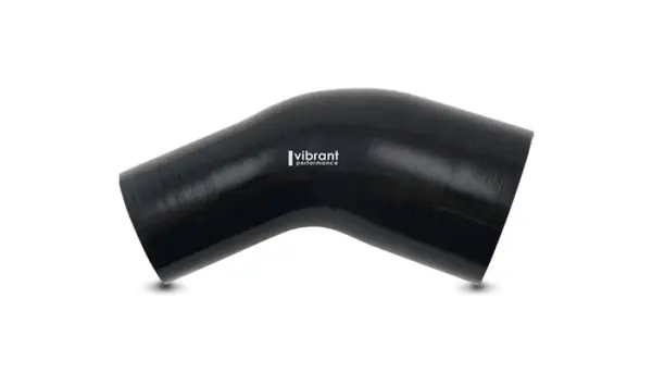Hot Picks Vibrant 3.25in x 3.00in In/Out 45 Degree Black Silicone Transition Hose
