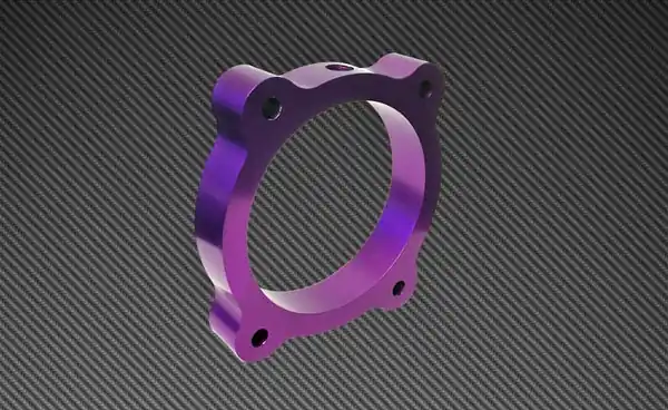 Next Day Delivery Torque Solution Throttle Body Spacer (Purple): Hyundai Genesis V6 3.8L 2013+
