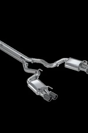 MBRP 18-20 Ford Mustang GT 5.0 w/ Quad Tip Active Exhaust Cat Back Split Rear T304 w/ Carb Fib Tips Clearance