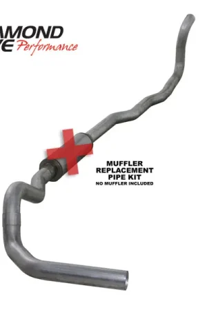 Diamond Eye KIT 4in Turbo Back MFLR RPLCMENT PIPE SGL AL: 89-93 DODGE CUMMINS 5.9L Latest
