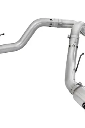aFe Atlas Exhaust 4in DPF-Back Exhaust Aluminized Steel Polished Tip 11-14 ford Diesel Truck V8-6.7L Hassle-Free Returns