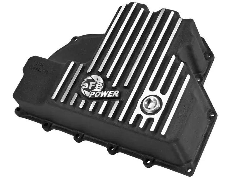 Place Order AFE Engine Oil Pan Black Machined; 14-16 Dodge RAM 1500 EcoDiesel 3.0L V6 (td)