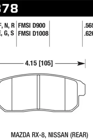 Hawk Mazda RX-8 / Nissan Track DTC-60 Race Rear Brake Pads Premium