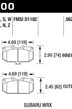 Hawk 06-07 Subaru WRX Performance Ceramic Front Brake Pads Price Drop