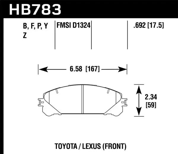 Money Back Guarantee Hawk 08-16 Toyota Highlander LTS Street Front Brake Pads