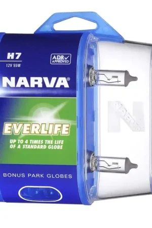 Brand New Narva 48329BL2 H7 12V 55W Everlife Halogen Headlight Globes, Twin Pack