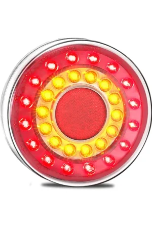 LED Autolamps MAXILAMP1XC Maxilamp Single Round Rear Combination LED Lamp with Round Reflector and Coloured Lens - Stop\\/Tail\\/Indicator Must Have