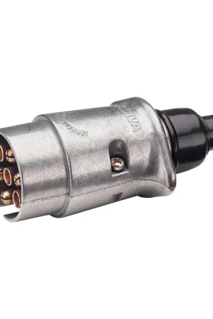 Hot Deal Narva 7 Pin Large Round Metal Trailer Plug - 82161BL
