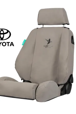 Black Duck Rear Seat Cover for 07\\/2015+ Toyota Hilux Dual Cab (excludes 48V Model) - Grey Canvas - HX157ARCVGY Reduced Price