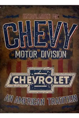 Chevy Chevrolet Motor Division Metal Sign Reproduction 32cm x 41cm - MSI2204 Hot Deal