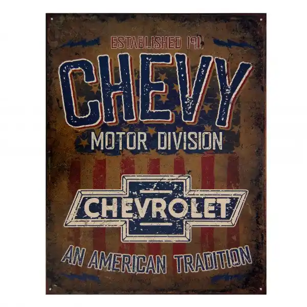 Chevy Chevrolet Motor Division Metal Sign Reproduction 32cm x 41cm - MSI2204 Hot Deal