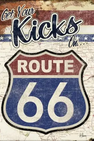 Route 66 Get Your Kicks Metal Sign Reproduction 32cm x 41cm - MSI2411 Latest