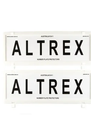 Altrex All States 6 Figure White Number Plate Protectors - without Lines - 6NLW Fresh Stock