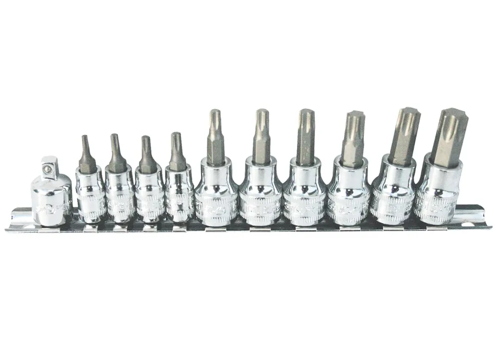SP Tools 1\\/4 inch Dr \\u0026 3\\/8 inch Dr Inhex Socket Rail Set - Torx - 11pc - SP20440 Buy Today