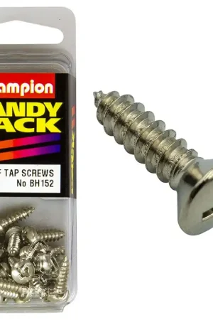 Champion Pack of 20 8G x 13mm Philips Raised Head, Nickel Plated Self Tapping Screws - BH152 Crafted