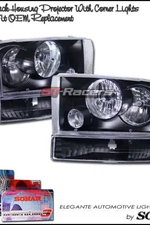 New Release JDM Black Pro Headlights With Corner