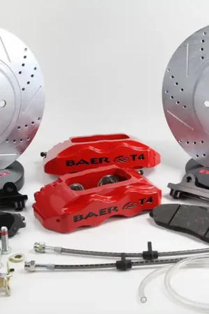 Top Pick Baer Brakes 4301411FR-1 Baer Brakes 13" Track4 Front Brake Kit, Fire Red, Slot