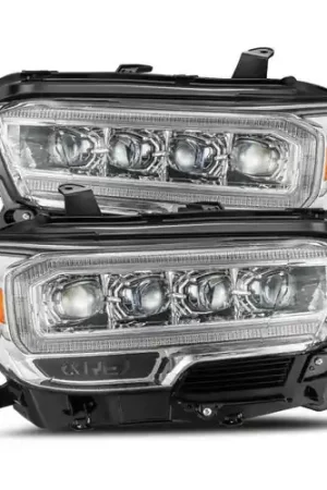 Same Day Shipping AlphaRex 2016-2022 Toyota Tacoma NOVA LED Projector Headlights Plank Style Chrome w/Activation Light
