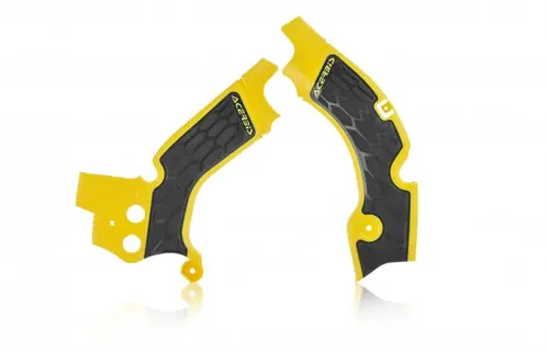 Instant Buy Acerbis 08-17 Suzuki RMZ450 Frame Guards- X-Grip - Yellow/Black