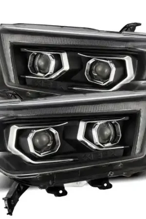 AlphaRex 10-13 Toyota 4Runner LUXX LED Proj Headlights Plank Style Black w/Seq Signal/DRL Exclusive