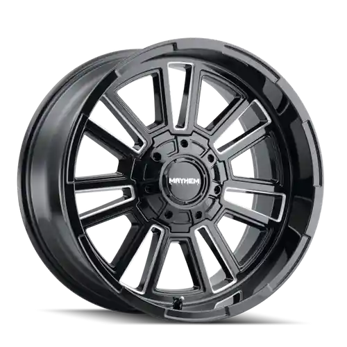 Mayhem 8115 Apollo 20x9 / 8x165.1 BP / 18mm Offset / 125.2mm Hub Black w/ Milled Spokes Wheel Best Seller