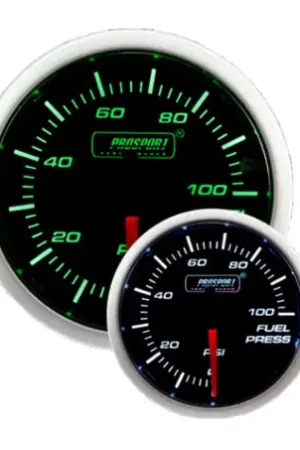 Prosport 52mm Green/White Fuel Pressure Gauge New Arrival
