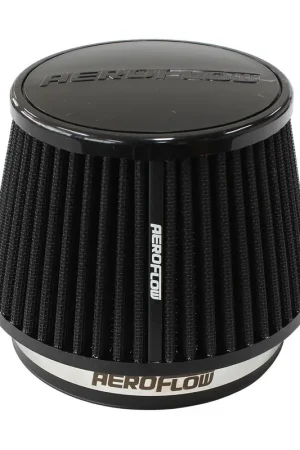 Aeroflow 5" Clamp-On Tapered Filter - 4.6" - 6.5" O.D, 4.15" High - Black Warranty Included