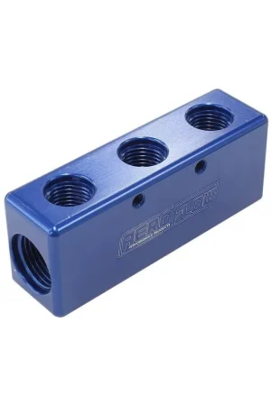 Aeroflow Billet 5 Port Fuel Log - 3 x -6ORB, 2 x -8ORB - Black Bulk Order