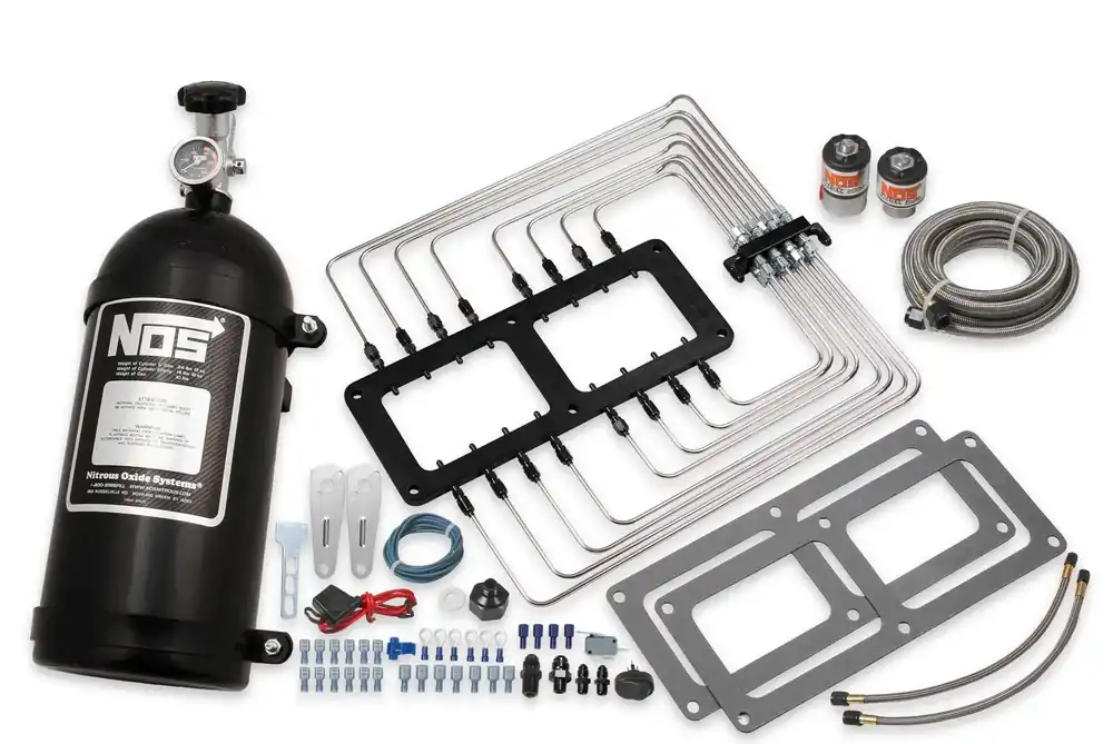 NOS Supercharger Wet Nitrous System, Black Plate & Plumbing, Black 10 lb Bottle Designed for 6-71 or 8-71 Roots style superchargers Trusted Brand