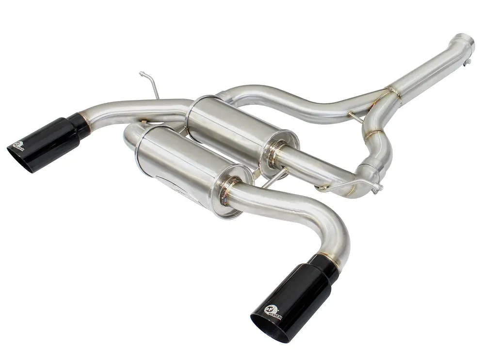 aFe MACH Force-Xp 2-1/2" 304 Stainless Steel Axle-Back Exhaust System (BMW 335i 12-15/445i 14-16) Black Tips Premium
