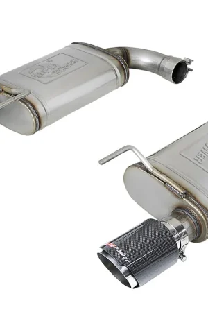 aFe MACH Force-Xp 2.5" 409 Stainless Steel Axle-Back Exhaust System (Mustang GT 15-17) Carbon Fibre Tips Flash Sale