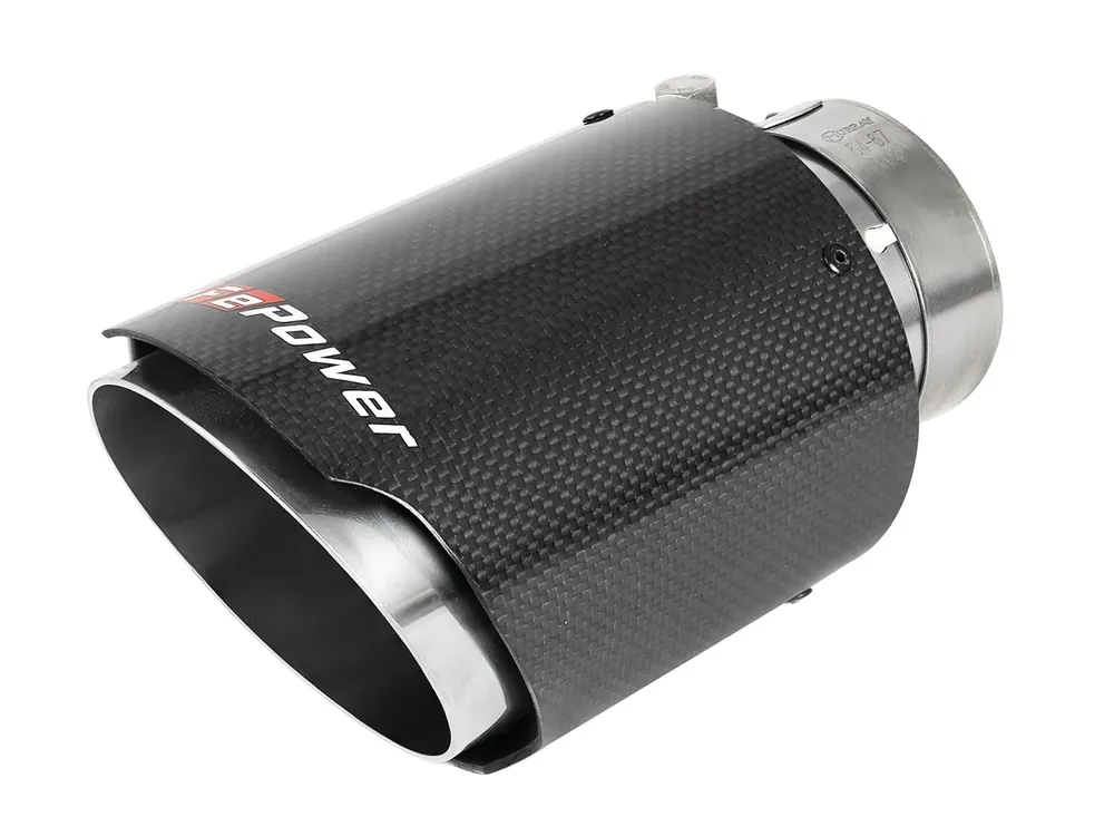 Warranty Included aFe MACH Force-Xp 2.5" Stainless Steel Carbon Fibre Exhaust Tip - 2.5" In x 4" Out x 7"