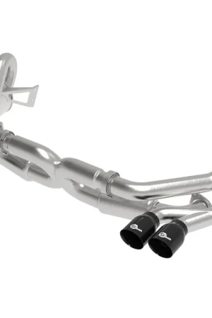 aFe MACH Force-Xp 3 IN to 2-1/2 IN 304 Stainless Steel Cat-Back Exhaust System (Carrera 12-16) Black Tips Genuine