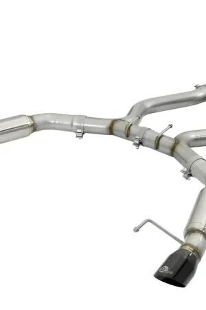 Buy Direct aFe MACH Force-Xp 3" 304 Stainless Steel Cat-Back Exhaust System - Aggressive Tone (Mustang GT 15-17) Black Tips