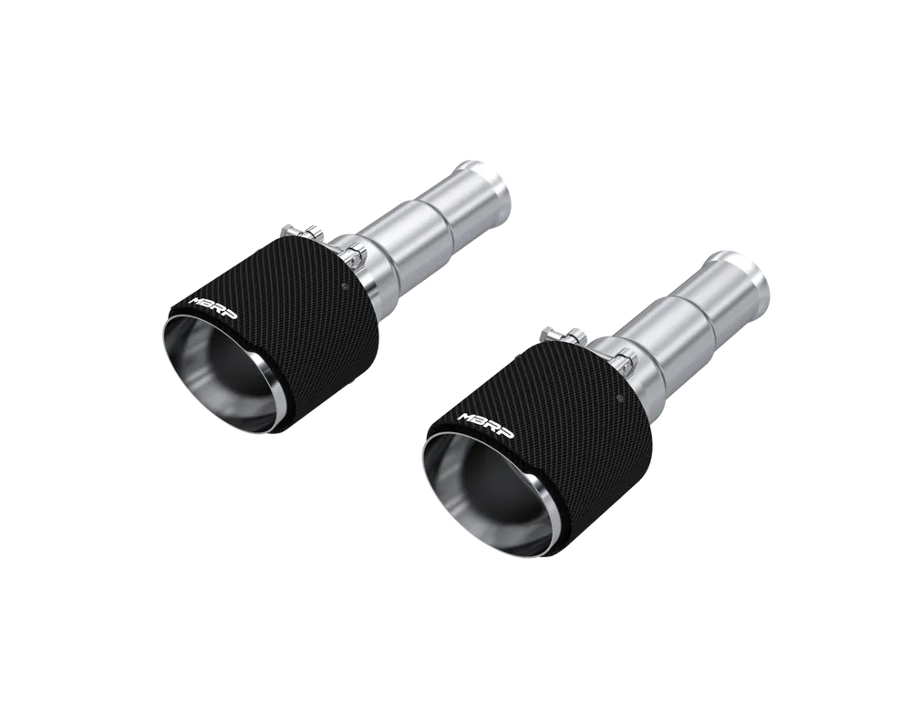 Fan Favorite MBRP MBRP 19-24 Ram 1500 5.7L Hemi 3in Inl. 5in OD DW Angle Cut T304 Carbon Exhaust Tips - Pairs