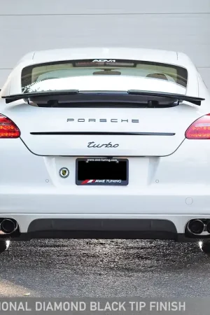 Limited Edition AWE Tuning Panamera Turbo Performance Exhaust System Touring Edition Polished Silver Tips