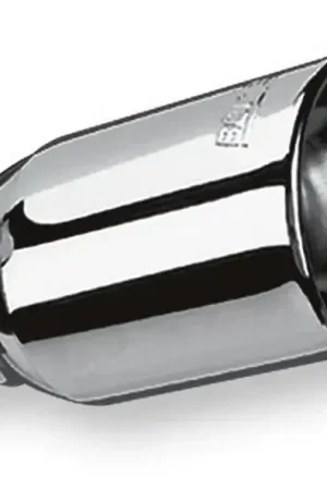 Borla Exhaust Polished Tip Single Oval Rolled Angle-Cut w/Clamp - Inlet 2 1/4in. Outlet 3 5/8 x 2 1 No Minimum Order