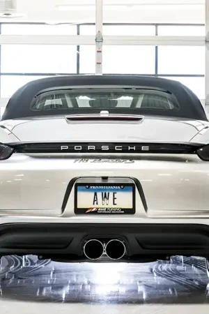 Buy Today AWE Tuning Porsche 718 Boxster / Cayman Track Edition Exhaust - Chrome Silver Tips