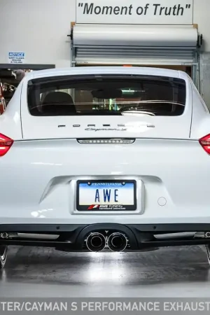 AWE Tuning Porsche 981 Performance Exhaust System - w/Chrome Silver Tips Free Returns