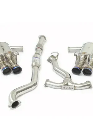 Invidia Q300 Turbo Back Exhaust w/Ti Straight Cut Tips (WRX VA 15-21) Manual Worldwide Shipping